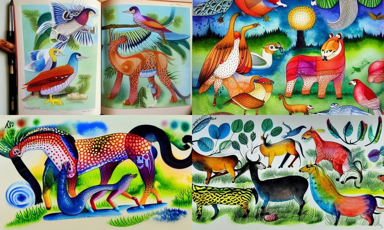 Joyful Watercolour Animals in Nature