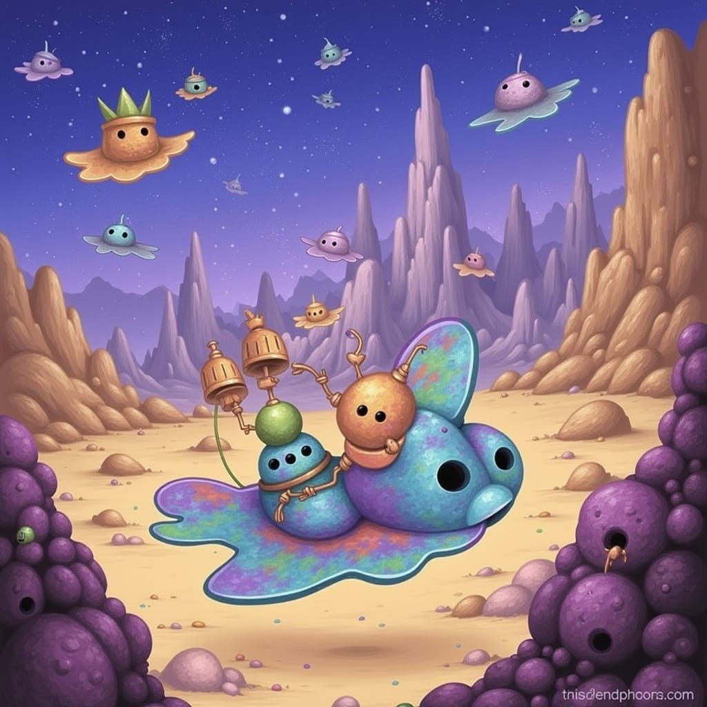 Crystal Skimmers Transporting Gelflings Over Desert Landscap...