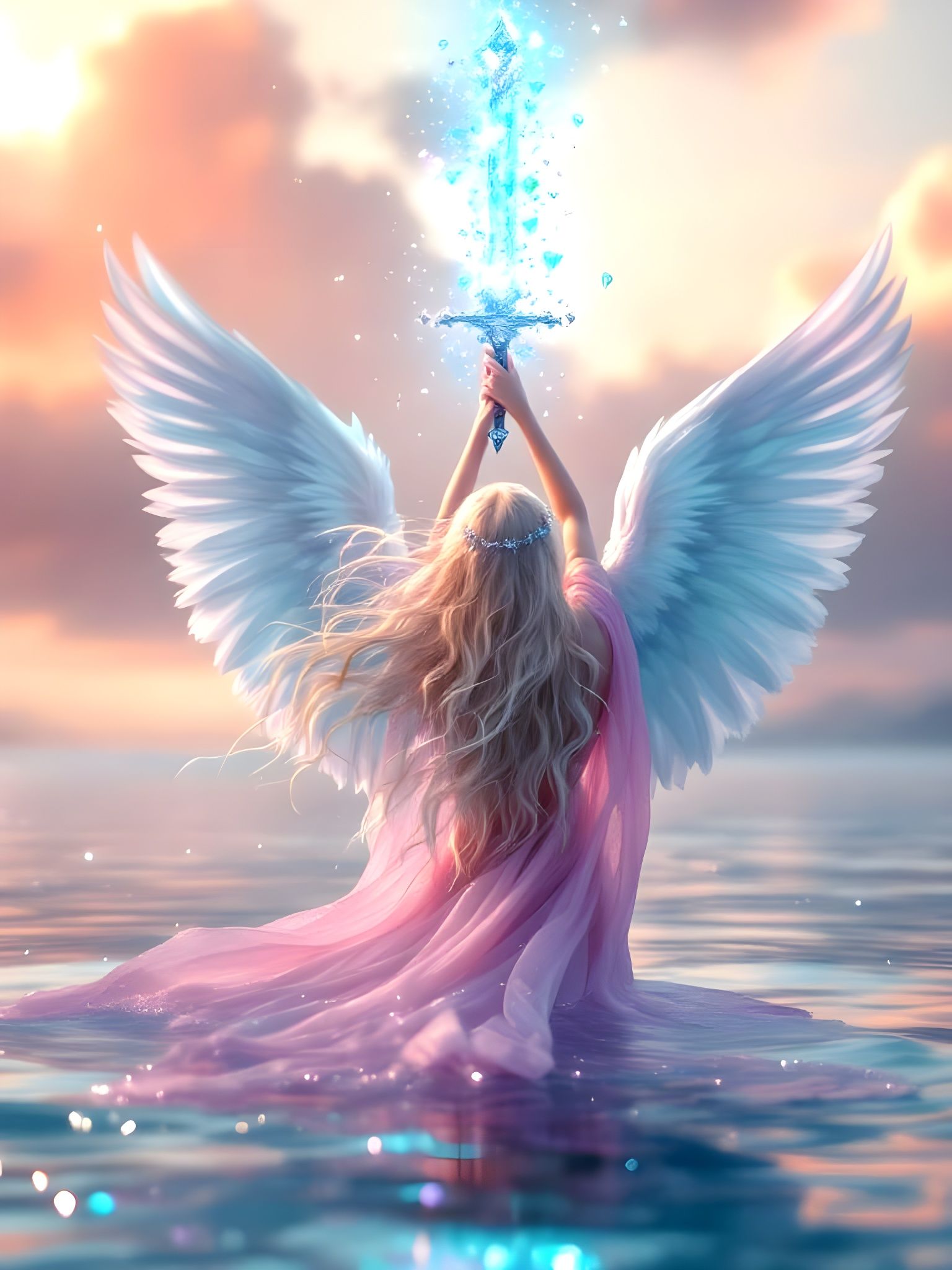 Ethereal Goddess Rises from Enchanted Lake