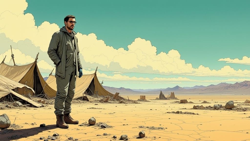 Chaotic Scientist Camp in Arthur Rackham Style