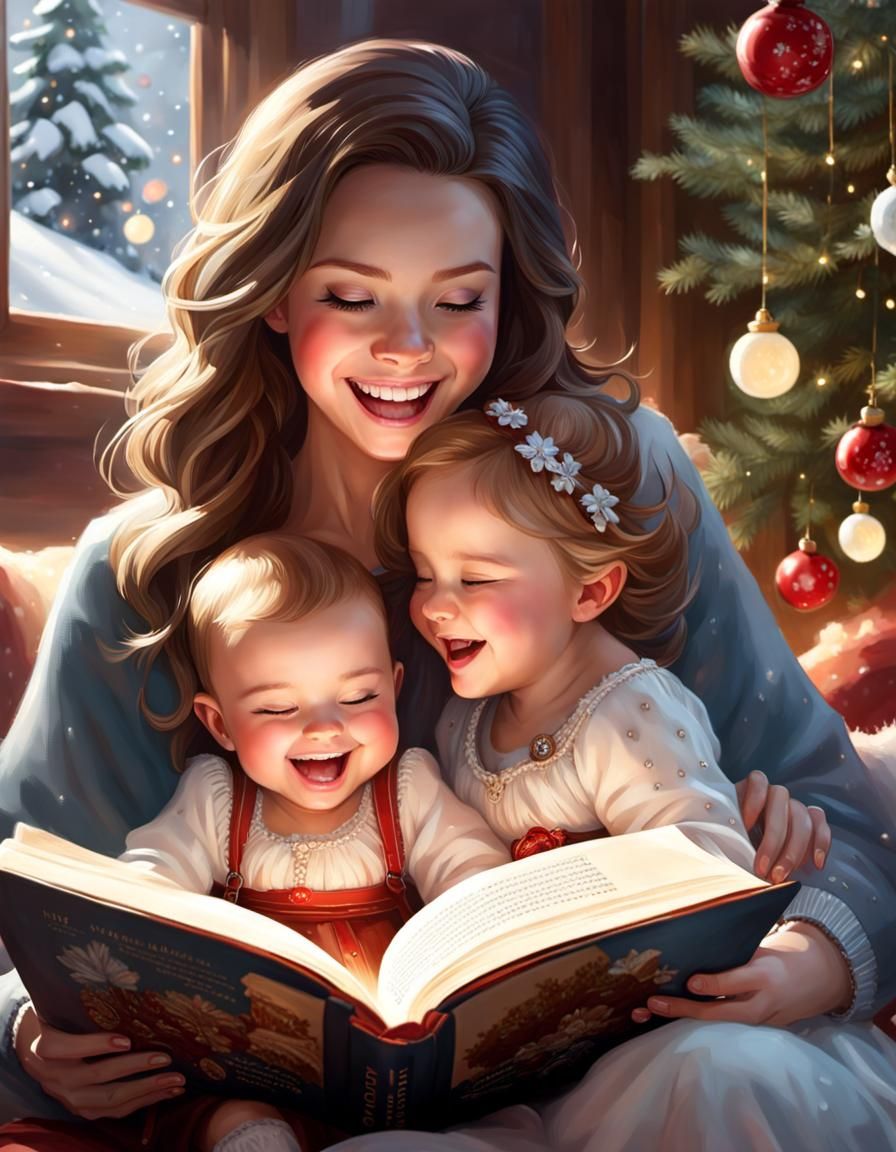Laughing Baby Read To: Cozy Winter Scene