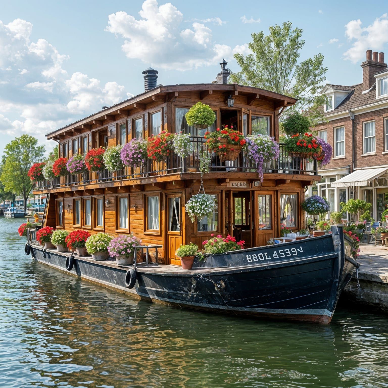 Stunning Houseboat with Abundant Flowers