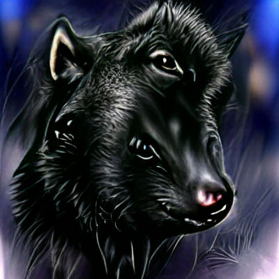 Majestic Black Wolf Portrait