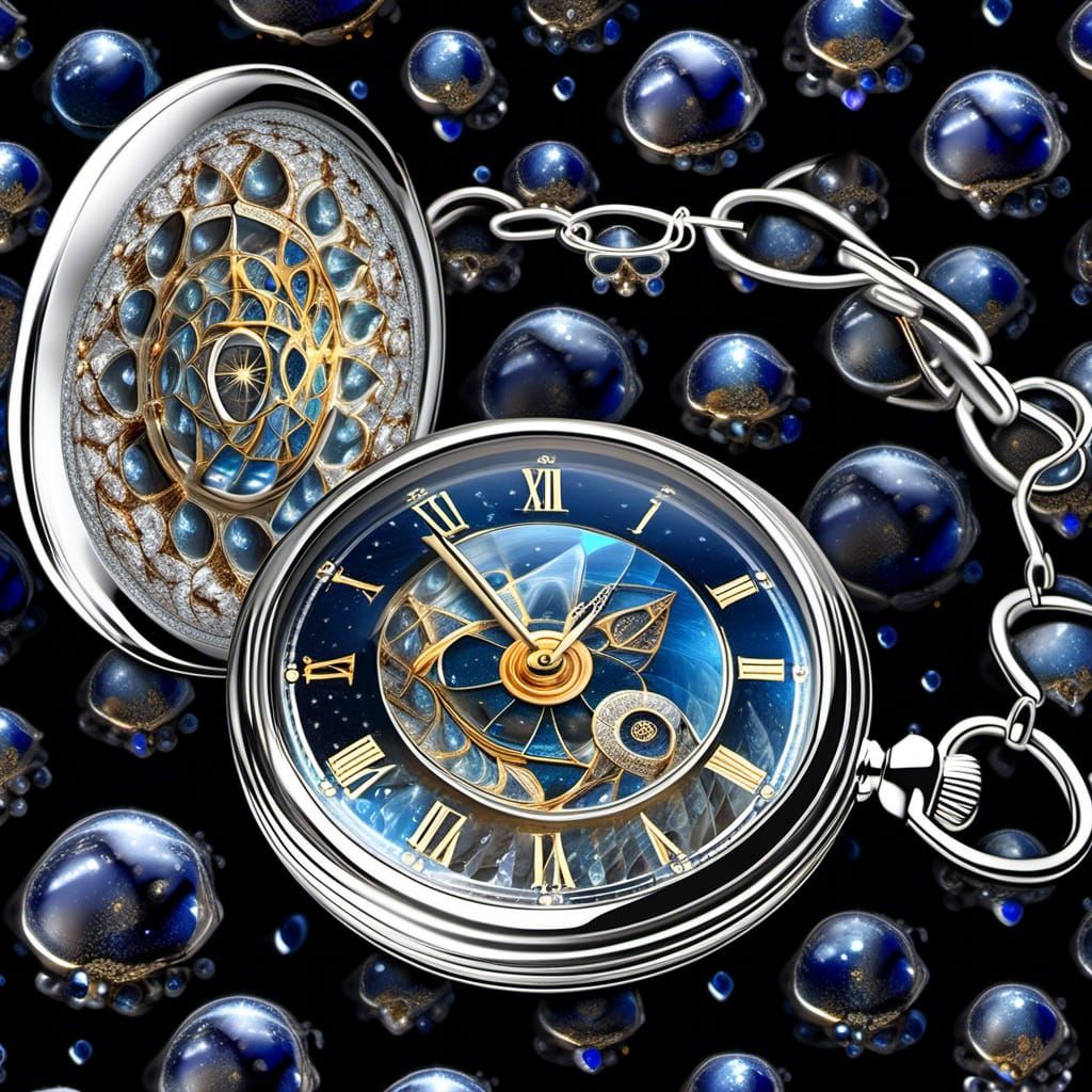 Fractal Universe Pocket Watch in Dürer Style