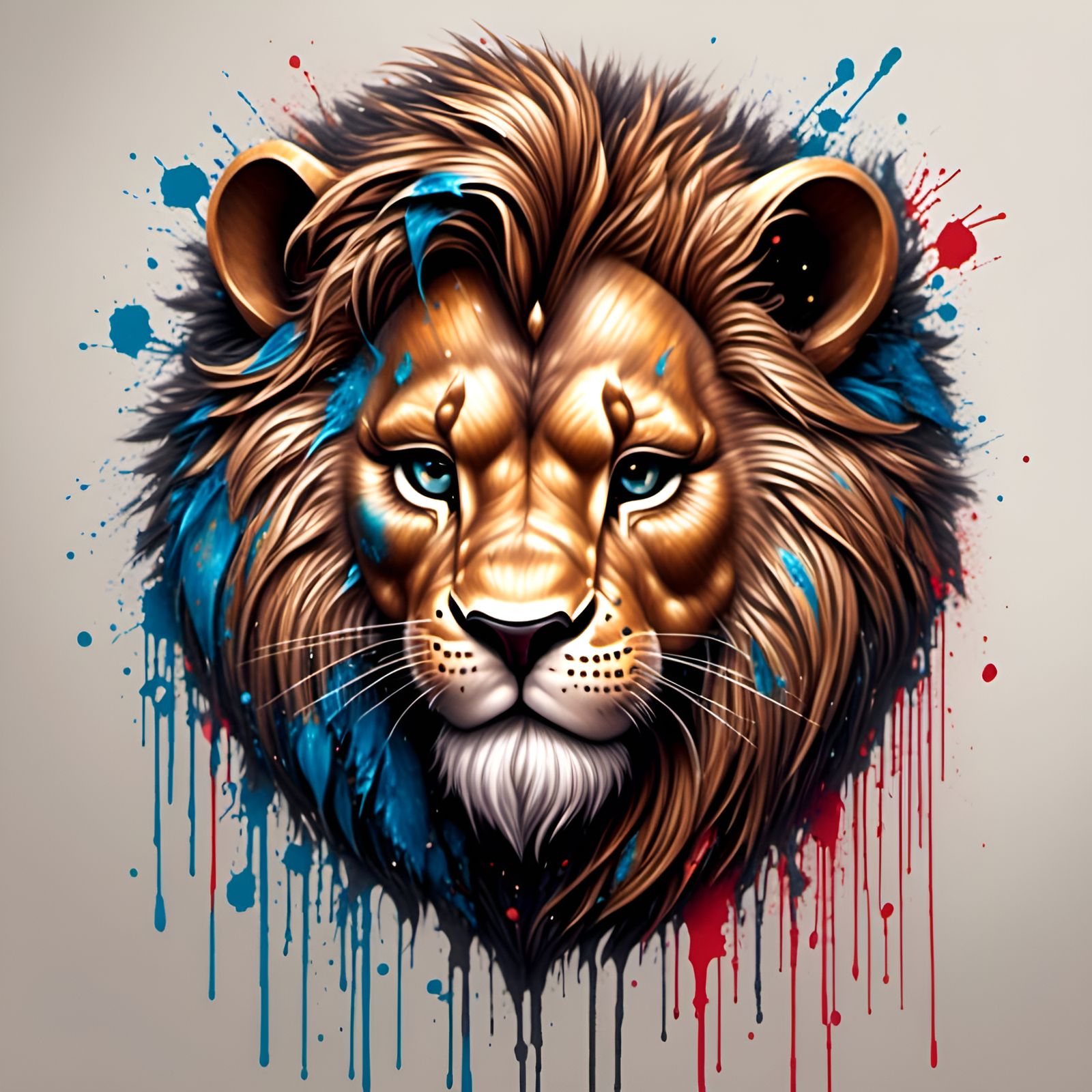 Chibi Lion as Leonardo DiCaprio in Graffiti Style