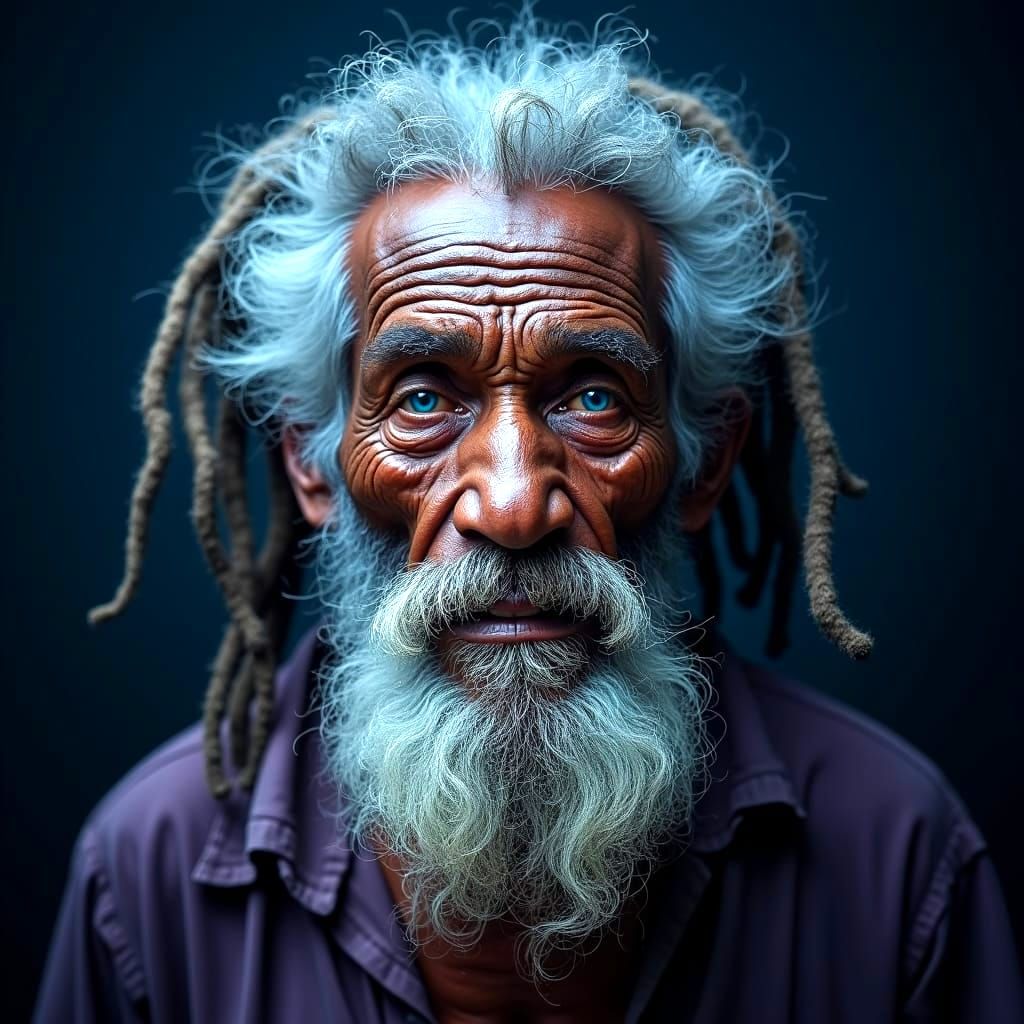 Wise African Shaman Portrait in Detailed Matte Painting