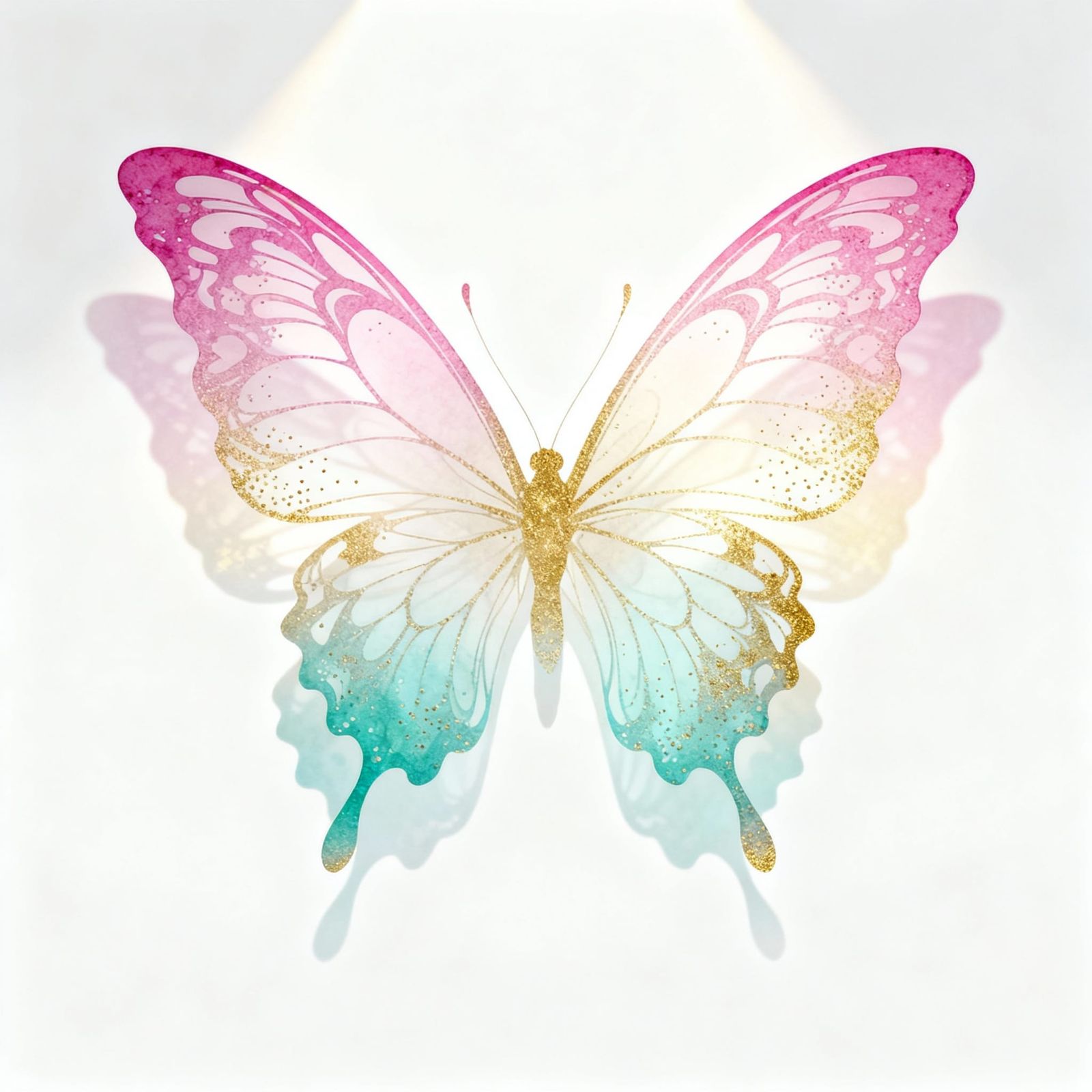 Luminous Butterfly Silhouette in Vibrant Gradients
