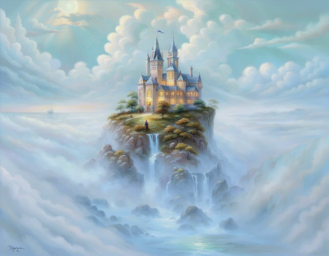 Ethereal Hawk in Desolate Fantasy Landscape