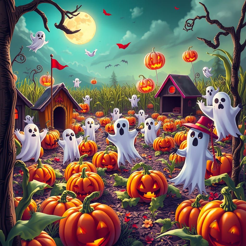 Whimsical Halloween Candyland: Haunted Maze & Ghostly Scarec...