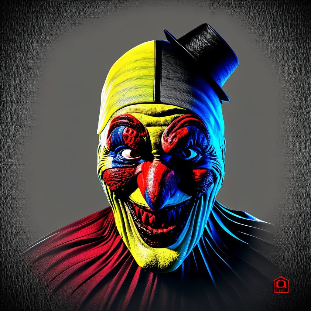 Terrifying Art the Clown Portrait in Hyper-Realistic Style