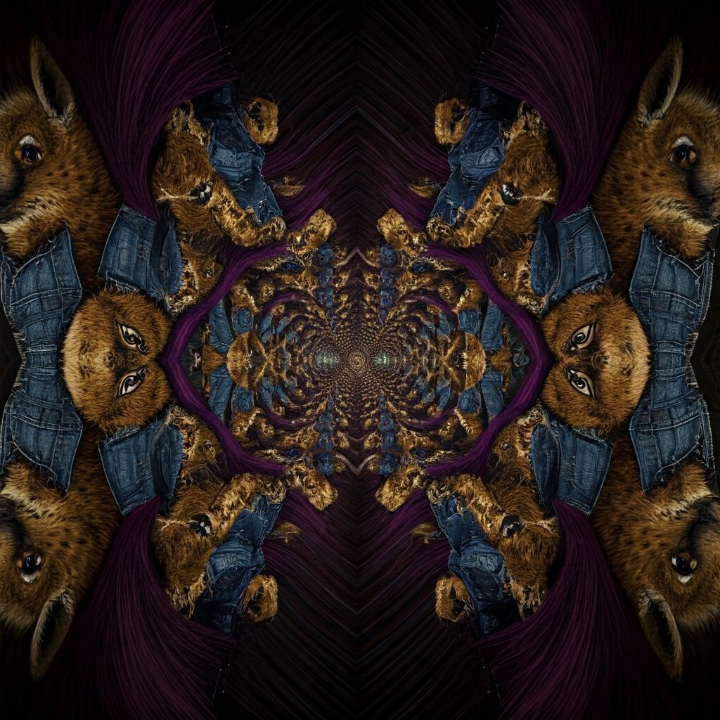 Kaleidoscopic Hyena Girl in Hanna Barbera Style