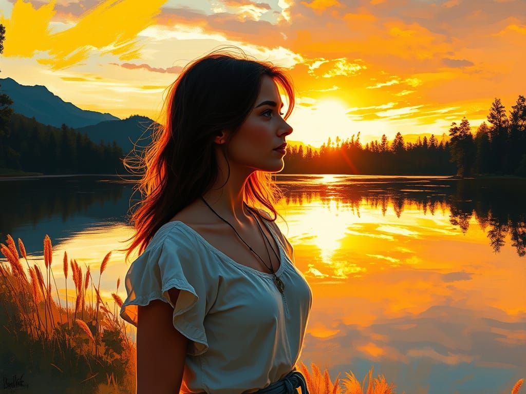 Katja at Sunset Lake