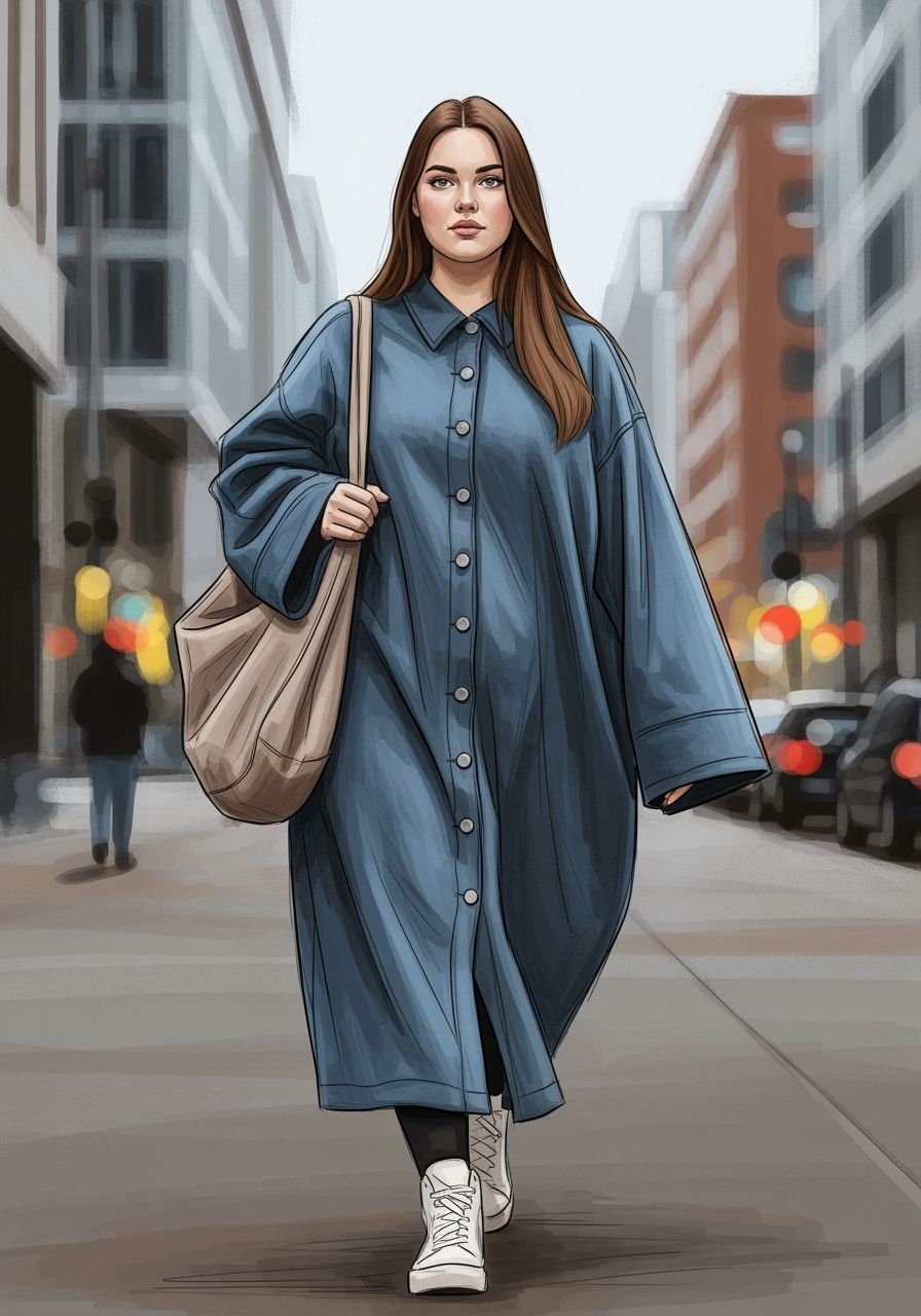 Confident Woman Walking Through City, Graphic Novel Style