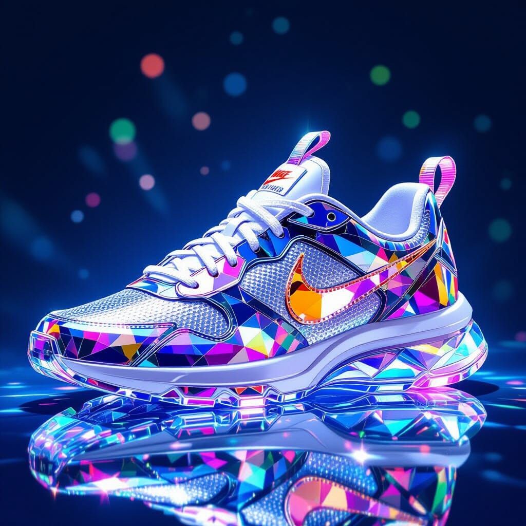 Glass NIKE Sneaker with Crystal Details
