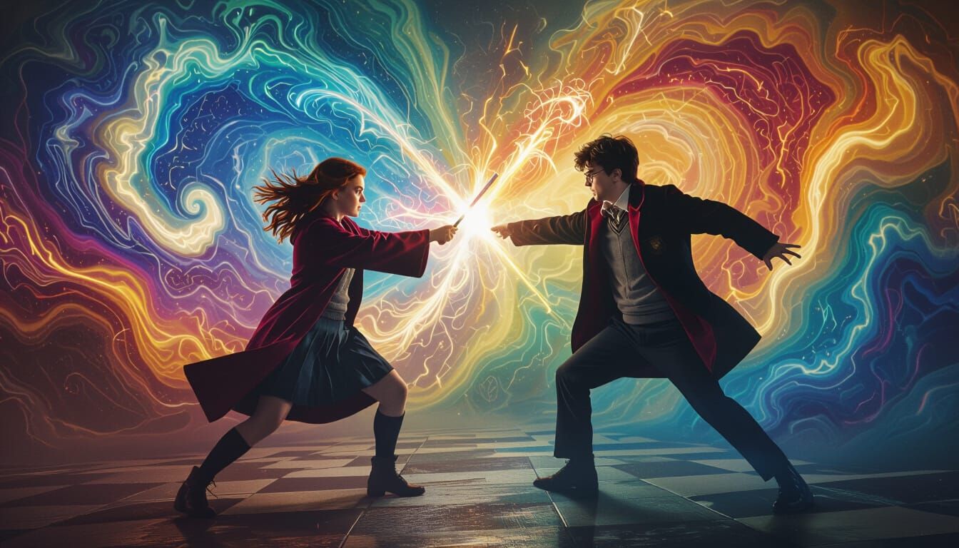 Harry Potter and Ginny Weasley Duel in Dreamscape