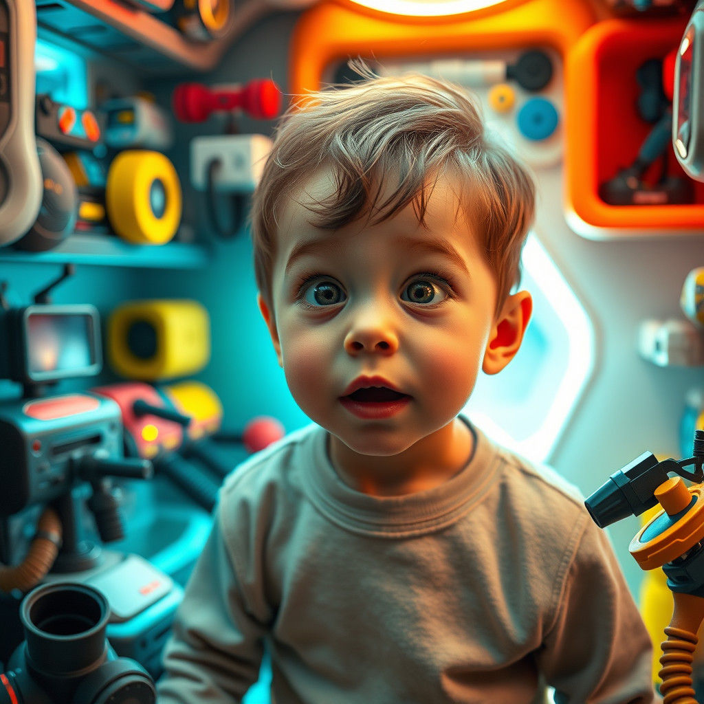 Futuristic Room Discovery in Photorealistic Comic Style