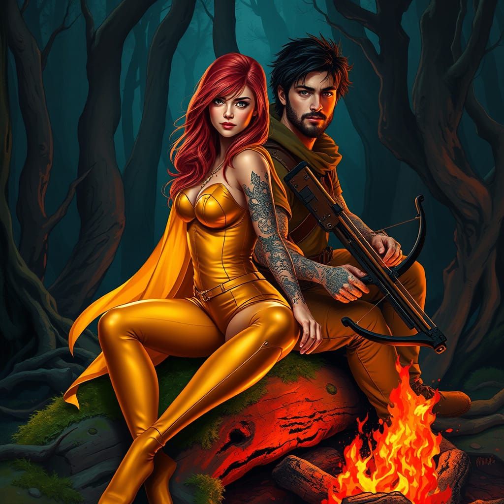 Heroine Meets Hunter in a Mystical Forest