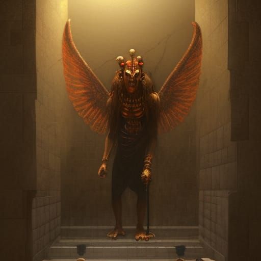 Pazuzu Demon Guards Niche: Dark Fantasy Concept Art