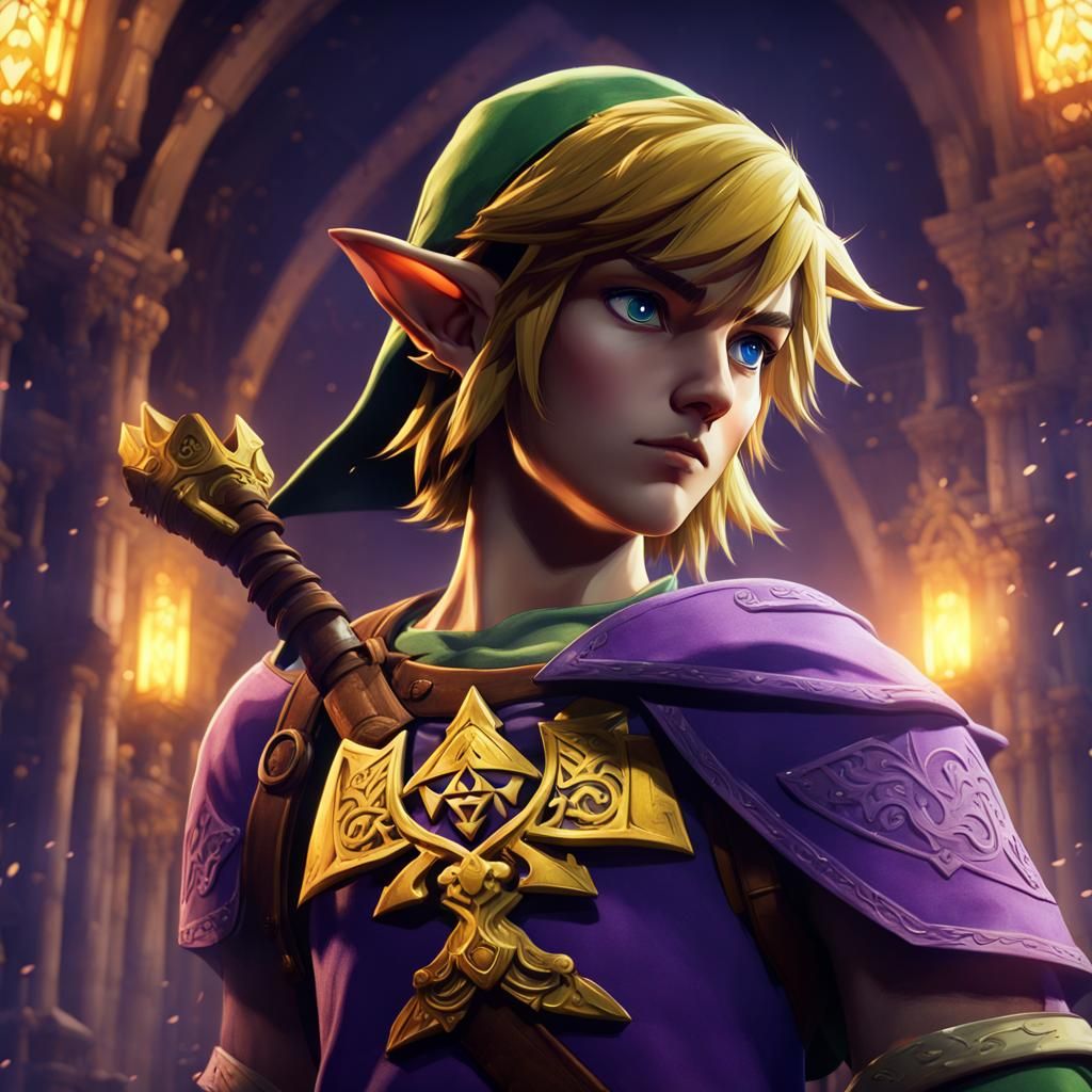 Link in Dark Fantasy Style, 8k Resolution