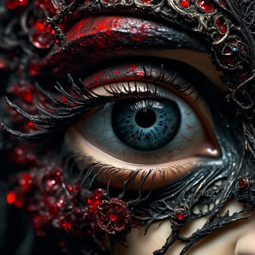 Sinister Red Veined Eye of Evil