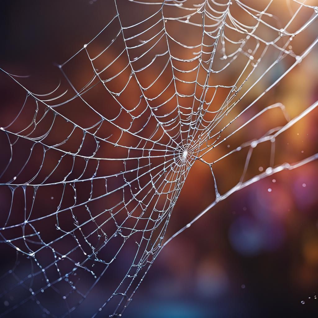 Detailed Spiderwebs in Hyperrealistic Splash Art