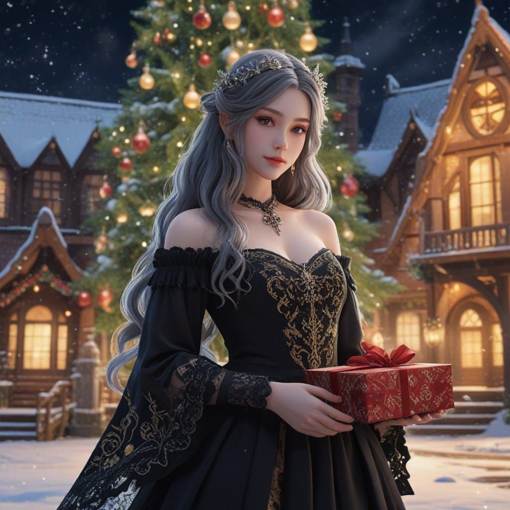 A Young Witch Girl's Magical Christmas Gift