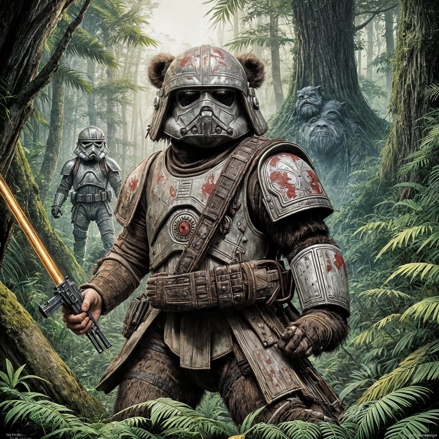 Victorious Ewok Warrior with Stormtrooper Helmet