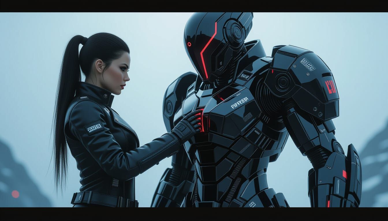 Cyborg Vampire in Mech Suit: Sci-Fi Art