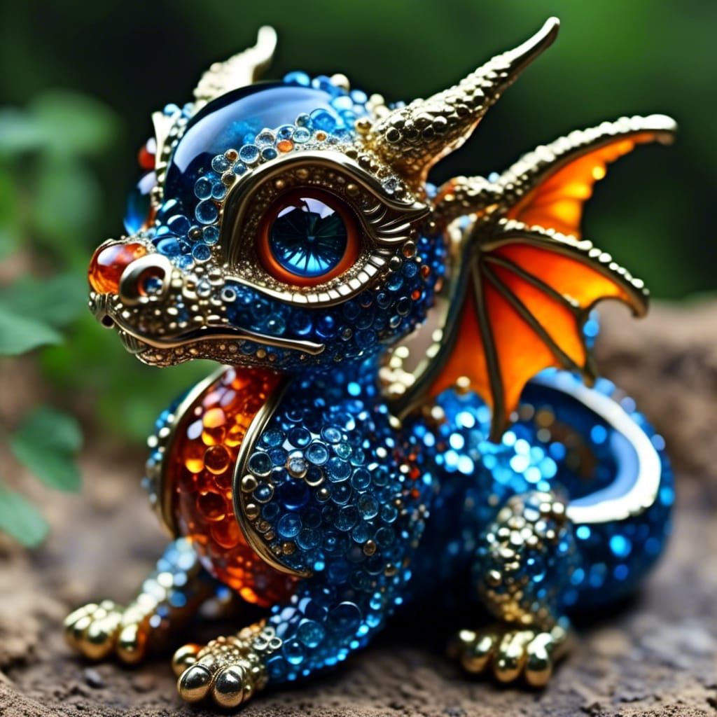 Glass Dragon with Huge Eyes