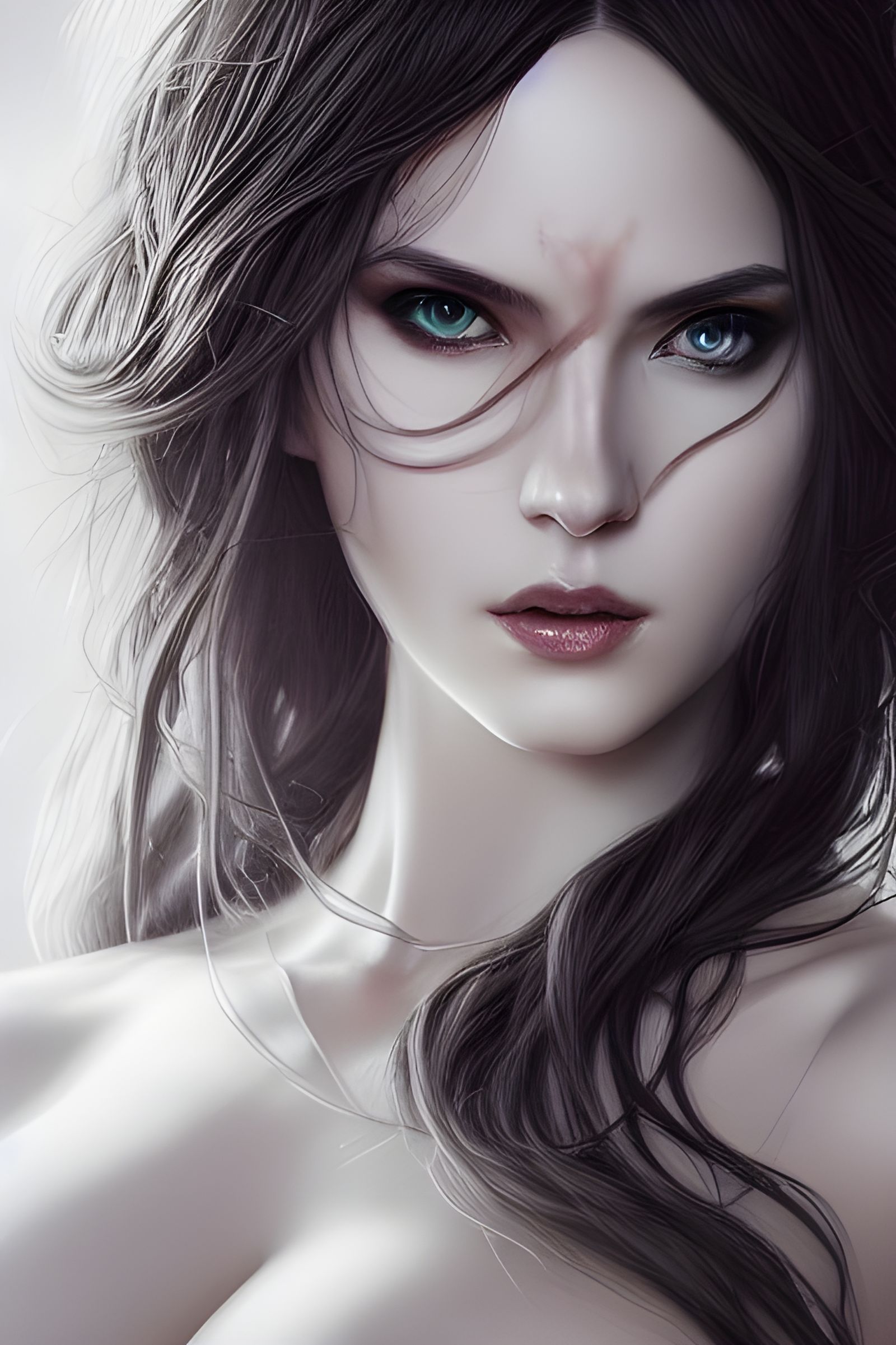 Elegant Goddess Portrait in Digital Art Style