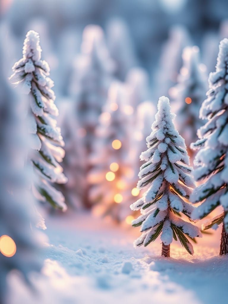 Pastel Claymation Forest with Sparkling Frost