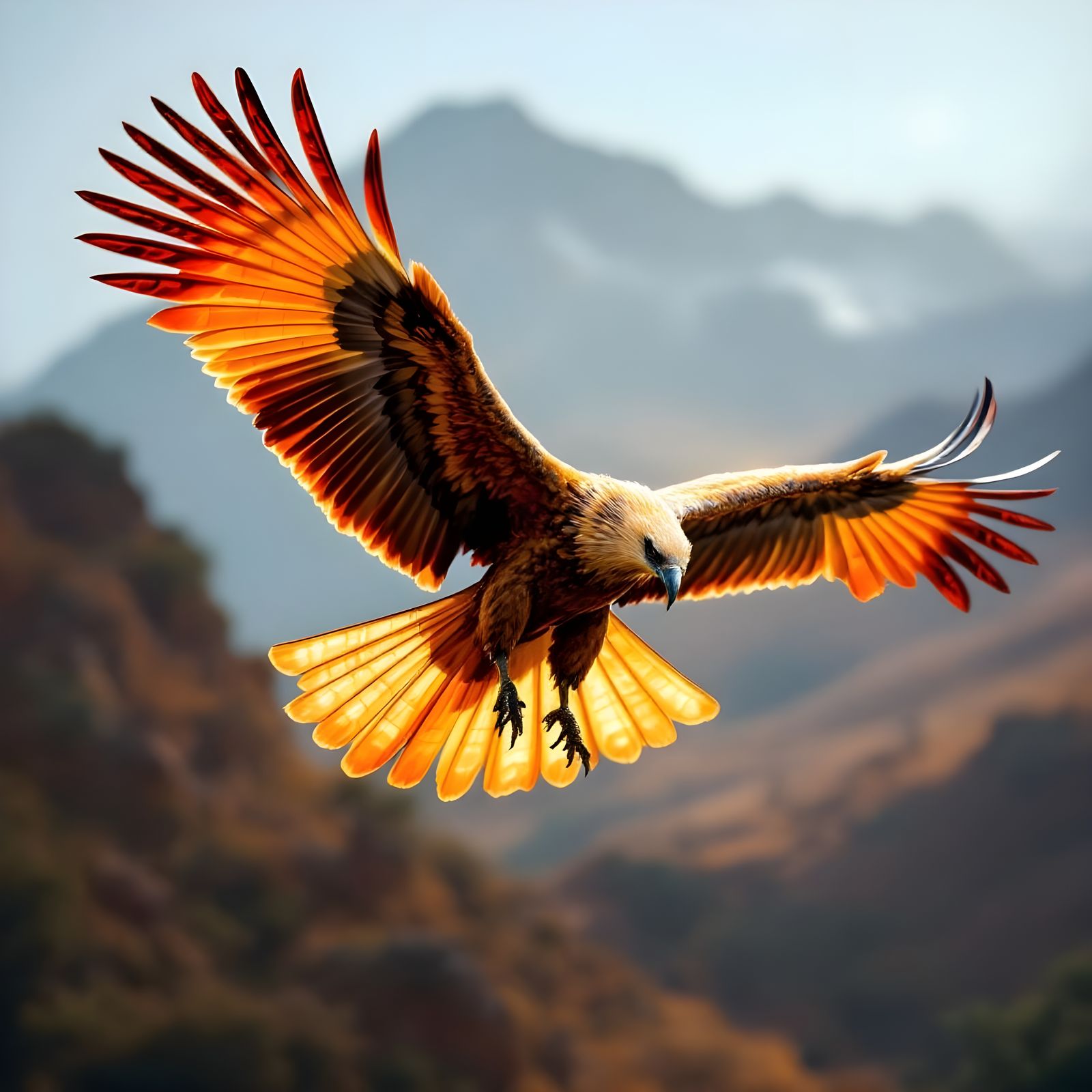 Majestic Garuda Bird in Flight