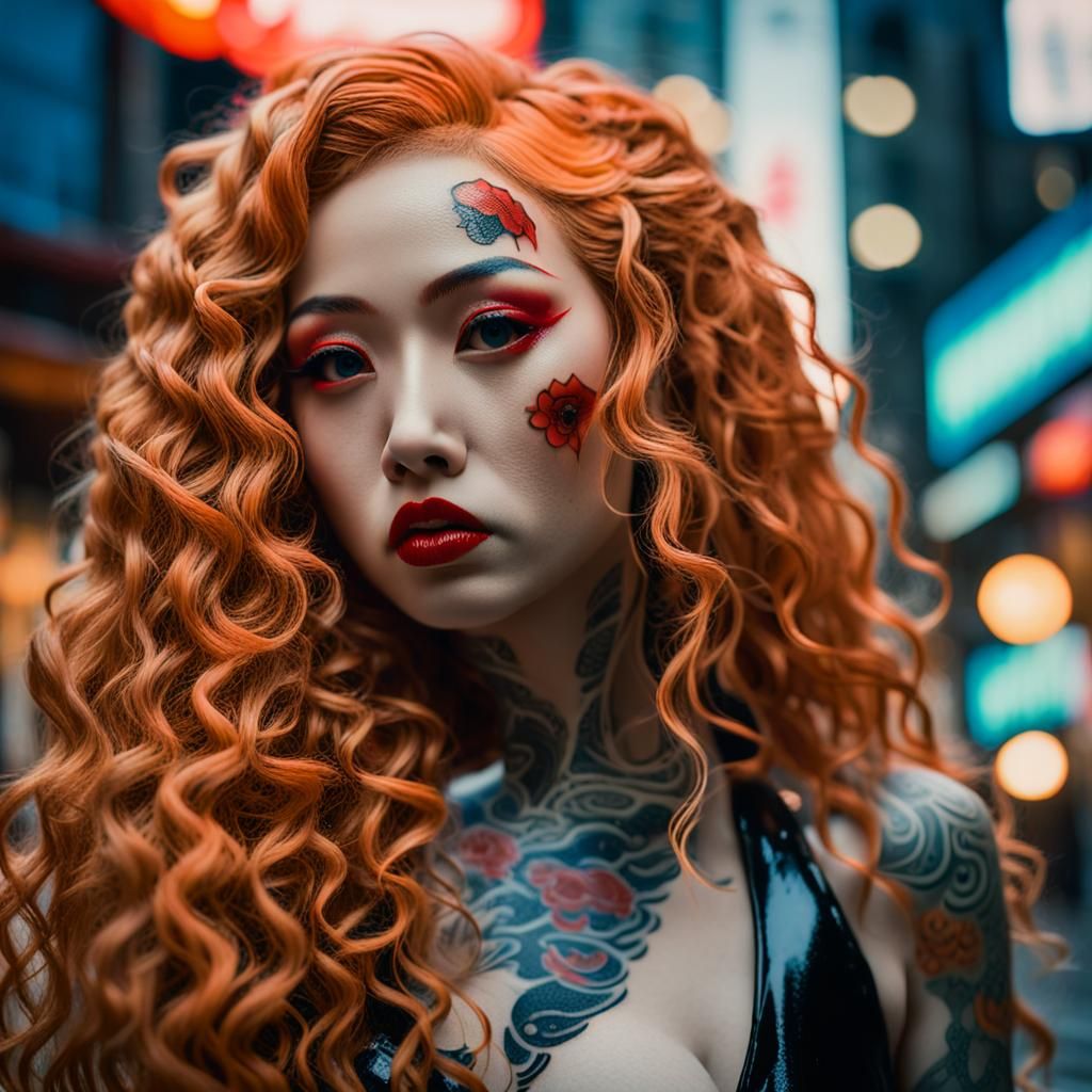 Oni Yōkai Woman in Hibiya Street, Sinister Aesthetic