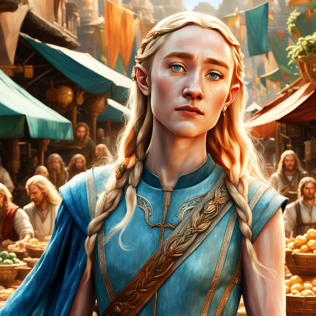 Saoirse Ronan as an Elf in Fantasy City