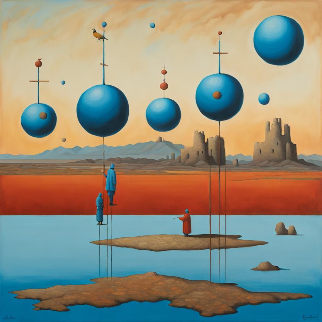 Surreal Giclee Painting of Fongols and Besnits