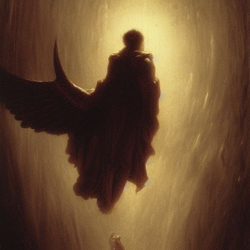 Fallen Angel from the Abyss: Gothic Horror Art