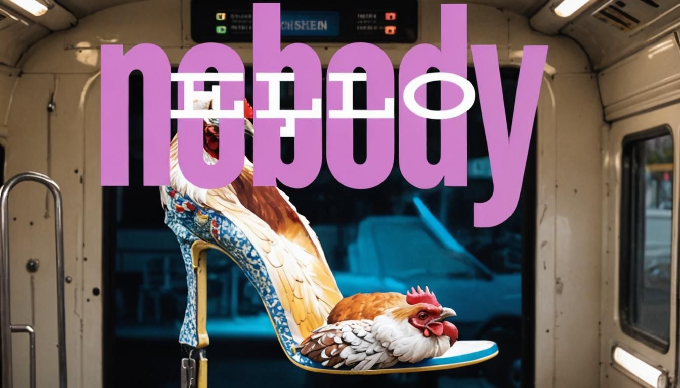 Hot Chicken Restaurant Advertisement with Rooster Mascot