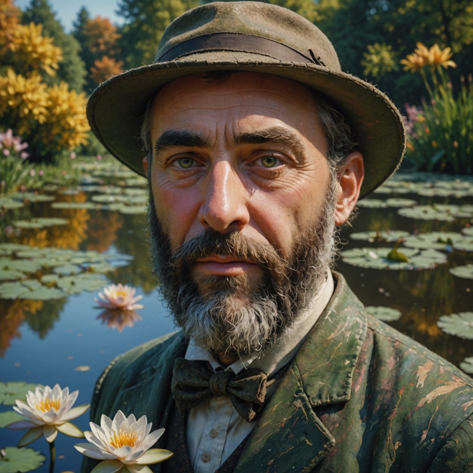 CLAUDE MONET AMONG THE LILLIES