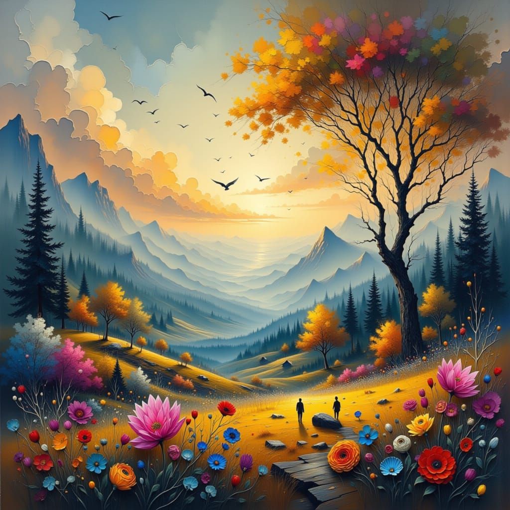 Dreamlike Landscape in Ethereal Style