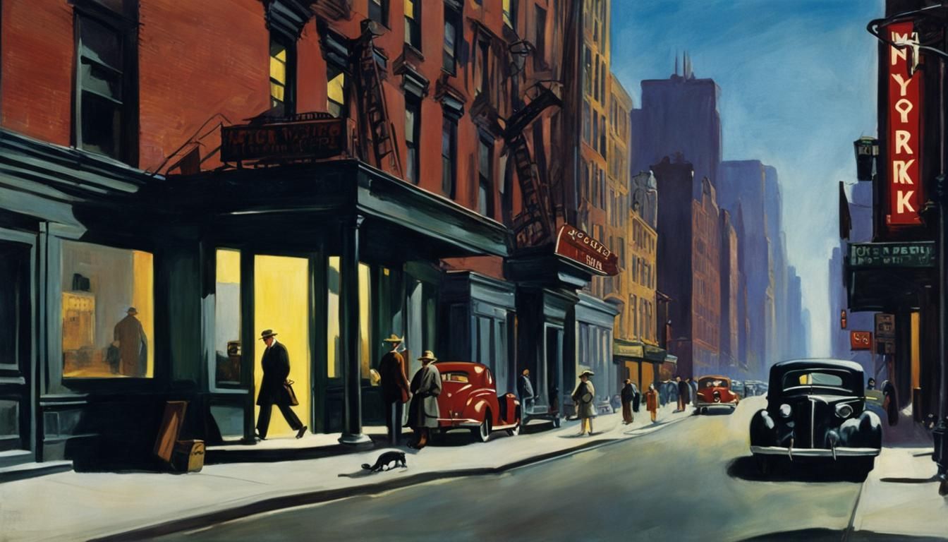 New York Movie Poster in Edward Hopper Style