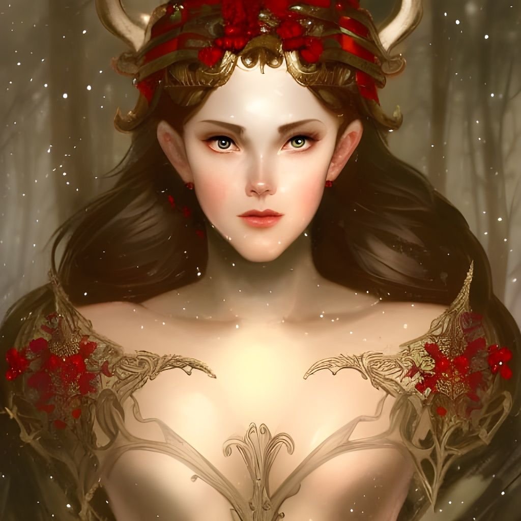 Candy Cane Emperor in Winter Forest