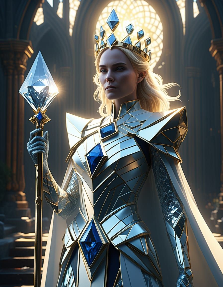 Regal Queen of Diamonds Emma Frost in Crystalline Palace