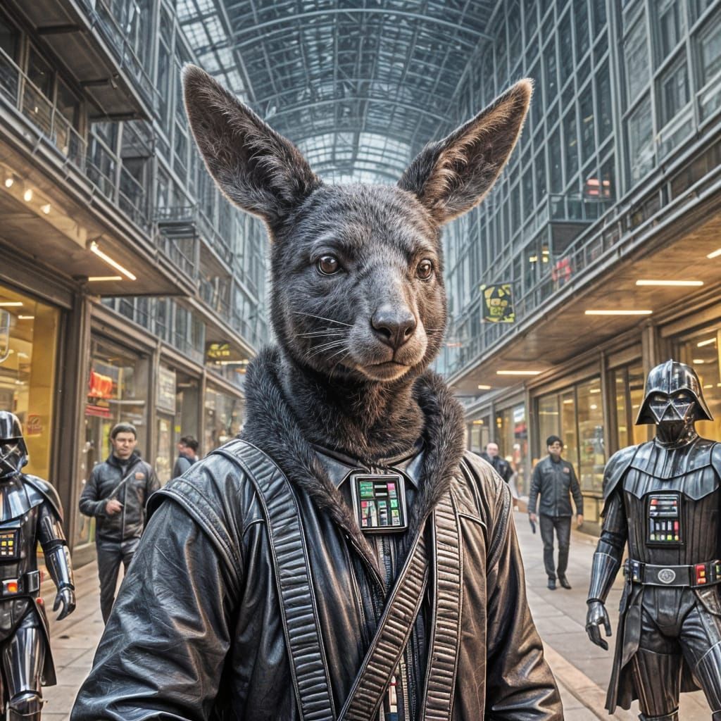 Kangaroo Hybrid in Darth Vader Mask