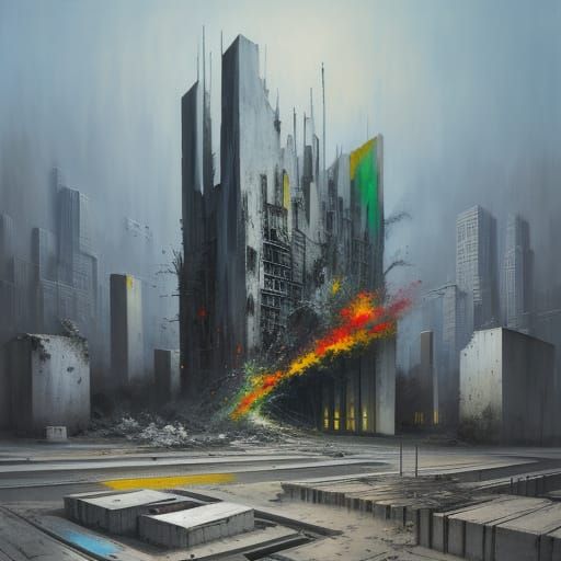 Entropy in Academic Art: A Hyperrealistic Futurism Painting