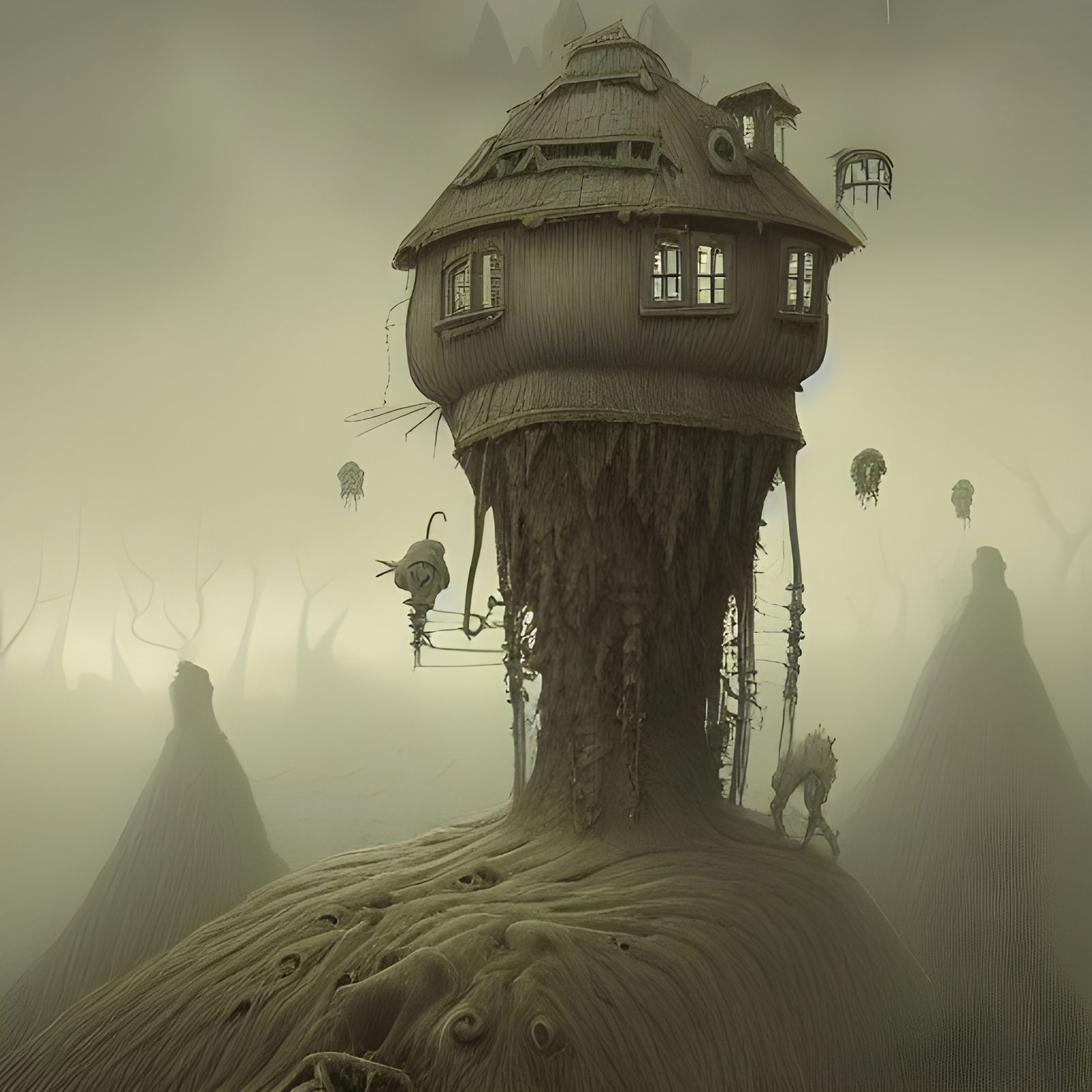 Creepy Crawlies and Ghosts in a Dark Fantasy Landscape