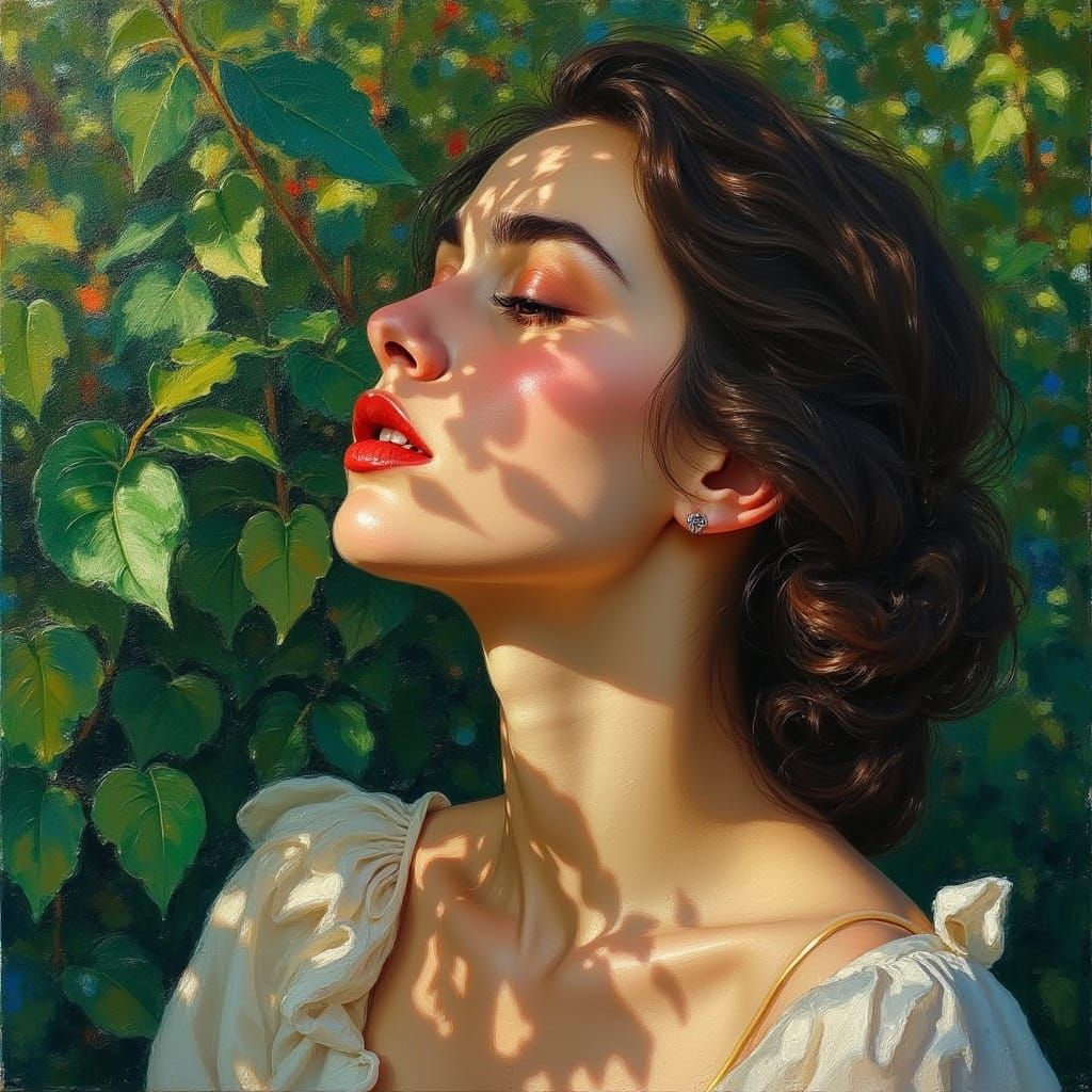 Dreamy Neo-Impressionist Portrait with Expressionist Flair