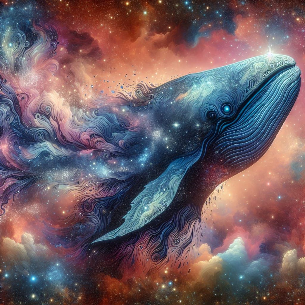 Cosmic Space Whale: An Outer God in Mixed Media