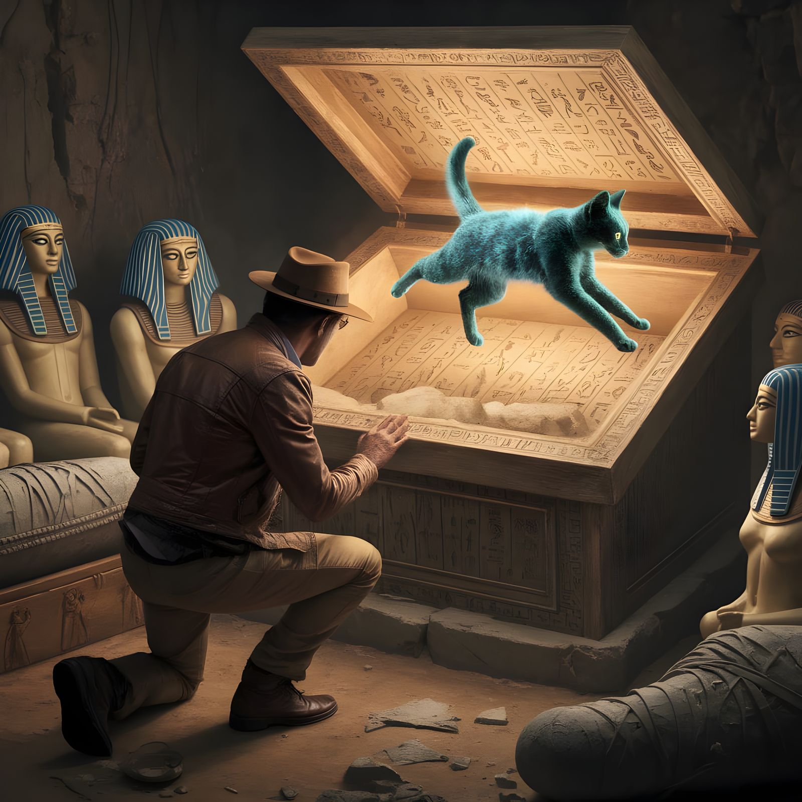 Ancient Egyptian Shrine Reveals Mysterious, Glowing Feline