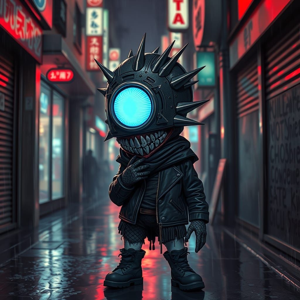 Masked Child in Tokyo Alley, Cyberpunk Album Cover