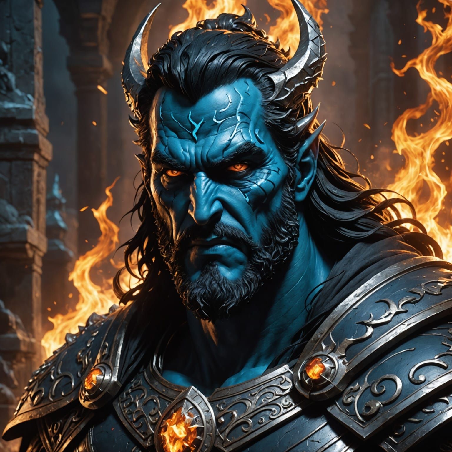 Hades in Erebor Background, DC Comics-Inspired Greek God